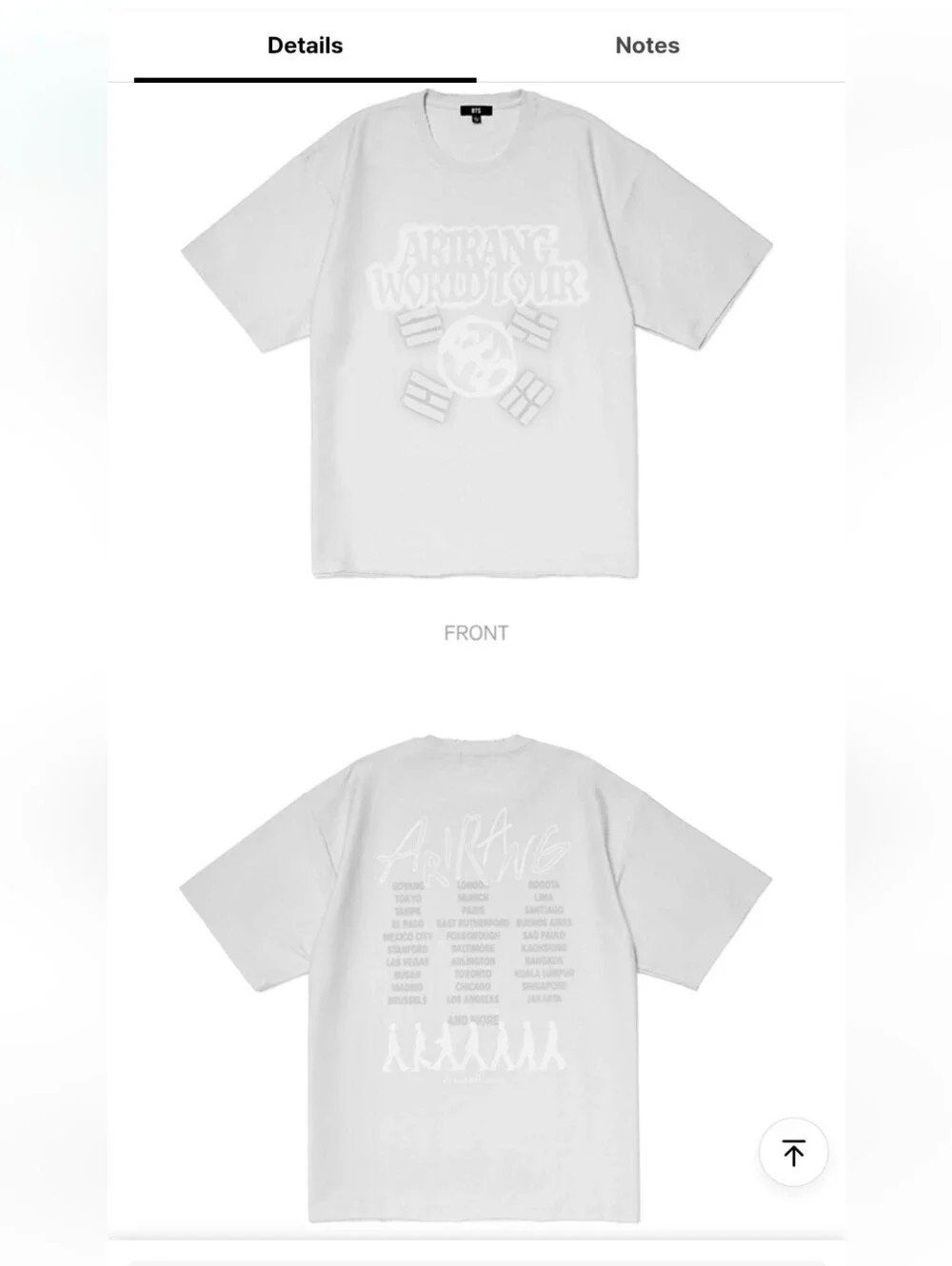 Official BTS Arirang T-Shirt Tour merch - Picture 7 of 12